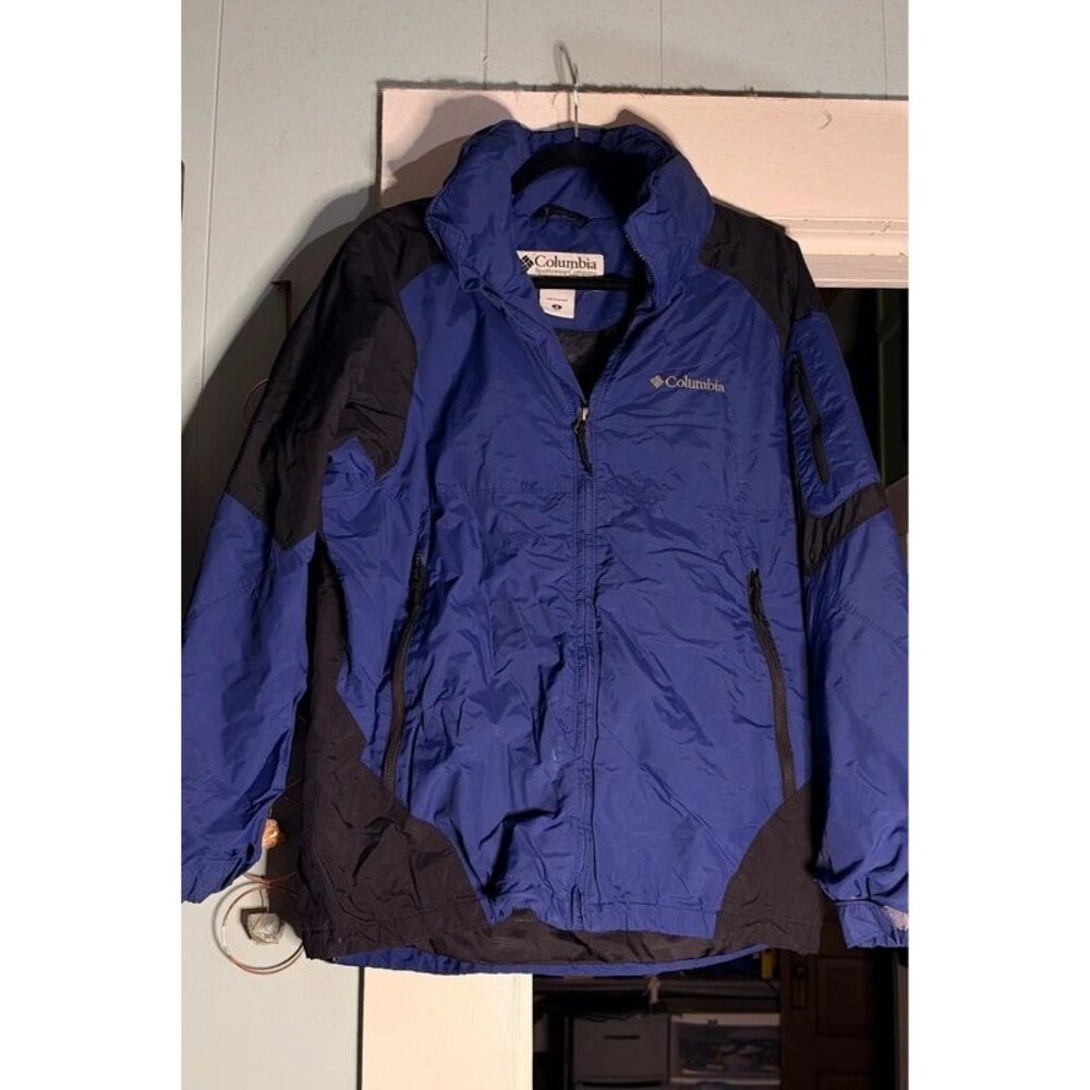Vintage 90s Jacket Columbia Mens Colorblock Blue Black Shell M